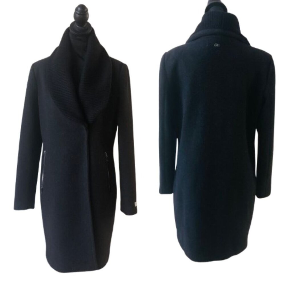 Like New - Calvin Klein Shawl Collar Wool Blend Double-Breasted Coat Size S